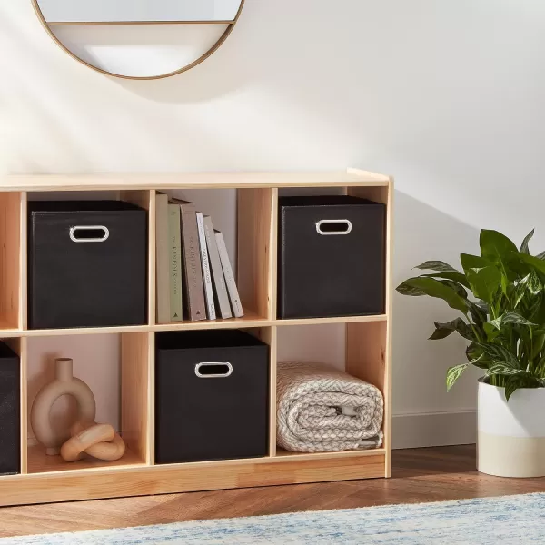 Amazon Basics Collapsible Fabric Storage Cubes with Oval Grommets  6Pack LinkedBlack