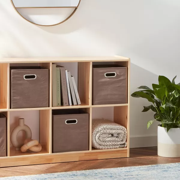 Amazon Basics Collapsible Fabric Storage Cubes with Oval Grommets  6Pack LinkedTaupe