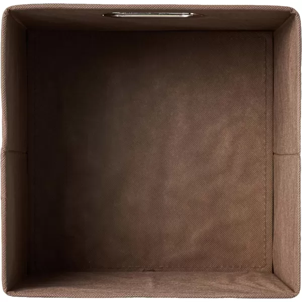 Amazon Basics Collapsible Fabric Storage Cubes with Oval Grommets  6Pack LinkedTaupe