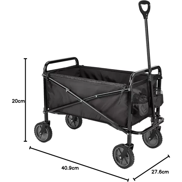 Amazon Basics Collapsible Folding Outdoor Utility Wagon with Cover Bag BlackBlack