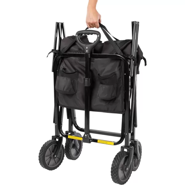 Amazon Basics Collapsible Folding Outdoor Utility Wagon with Cover Bag BlackBlack