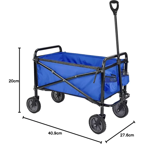 Amazon Basics Collapsible Folding Outdoor Utility Wagon with Cover Bag BlackBlue