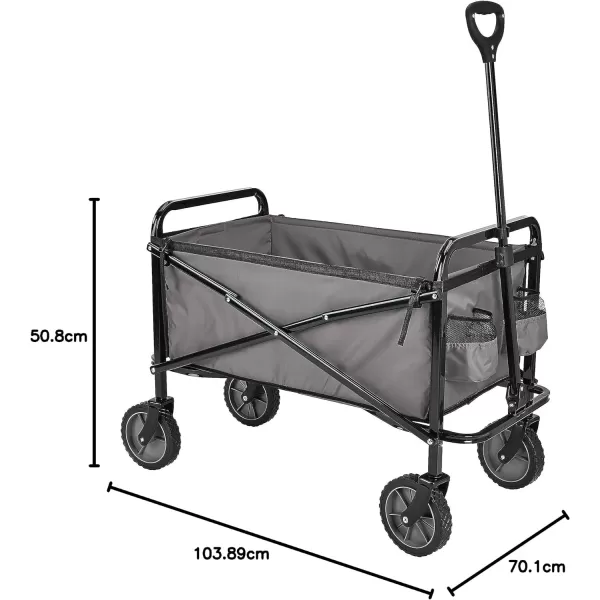 Amazon Basics Collapsible Folding Outdoor Utility Wagon with Cover Bag BlackGray