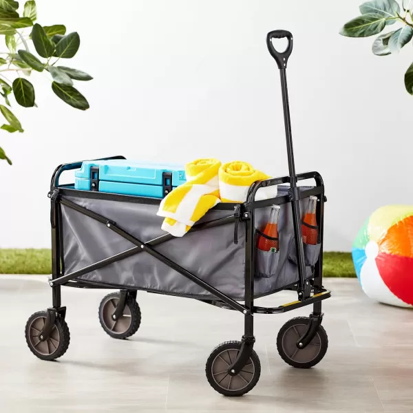 Amazon Basics Collapsible Folding Outdoor Utility Wagon with Cover Bag BlackGray