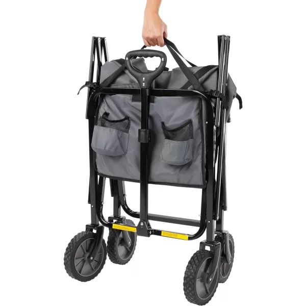 Amazon Basics Collapsible Folding Outdoor Utility Wagon with Cover Bag BlackGray