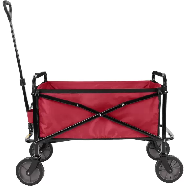 Amazon Basics Collapsible Folding Outdoor Utility Wagon with Cover Bag BlackRed