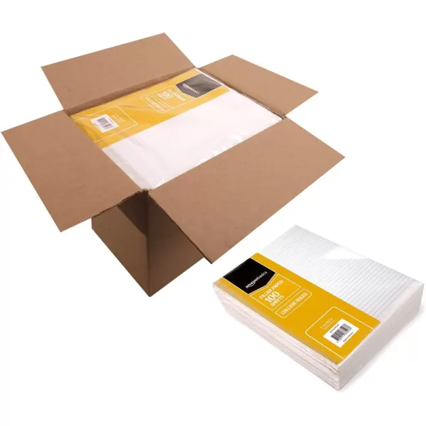 Amazon Basics College Ruled Loose Leaf Filler Paper 600 Count 6 Pack of 100 Sheets White 11 x 85 Inch100Sheet Filler Paper 6Pack