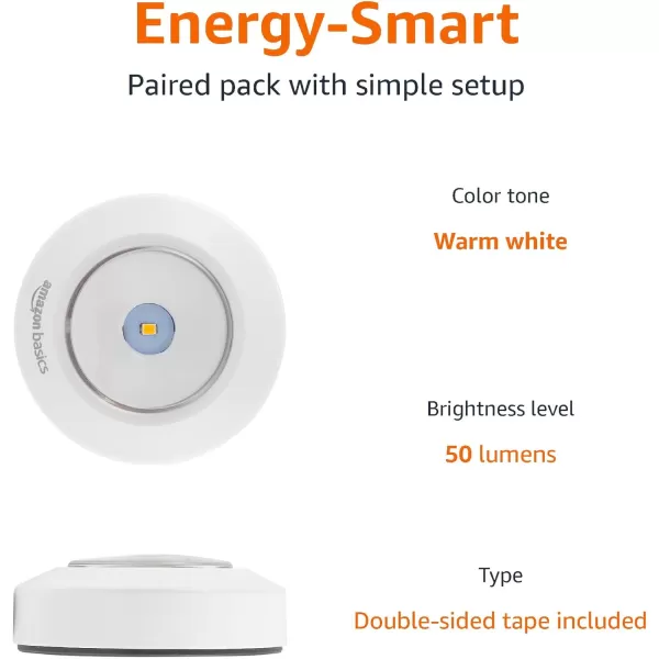 Amazon Basics Color Changing LED Toilet Bowl Motion Sensor Light Battery Operated 2 Pack WhiteWhite Puck Light