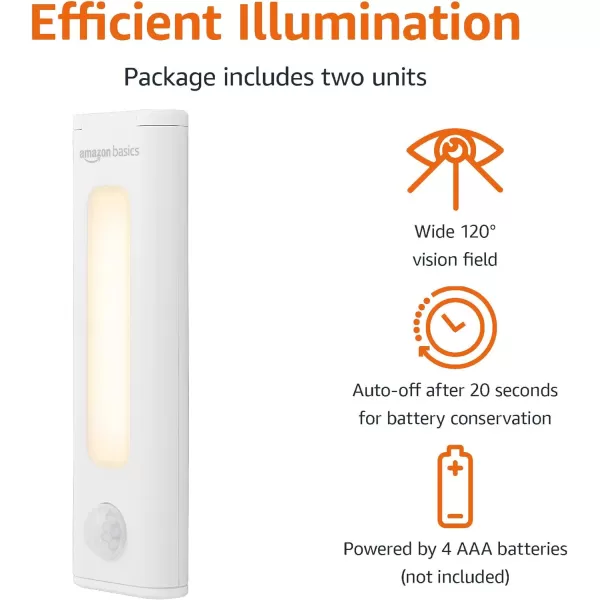 Amazon Basics Color Changing LED Toilet Bowl Motion Sensor Light Battery Operated 2 Pack WhiteWhite UnderCounter Motion Sensor Stick Light
