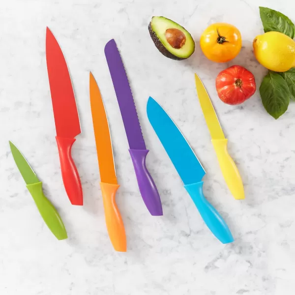 Amazon Basics ColorCoded Kitchen 12Piece Knife Set 6 Knives with 6 Blade Guards Multicolor 1388 x 413 x 138 inchAmazon Basics ColorCoded Kitchen 12Piece Knife Set 6 Knives with 6 Blade Guards Multicolor 1388 x 413 x 138 inch