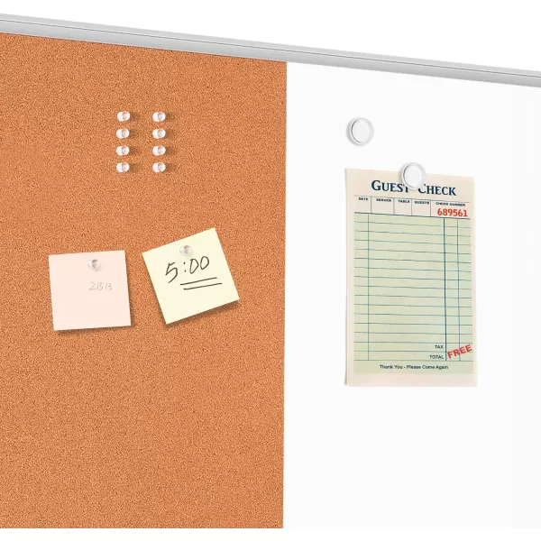 Amazon Basics Combo Magnetic Whiteboard Dry Erase BoardCork Board WhiteYellow 36 x 24WhiteYellow 24 x 36 1 pack