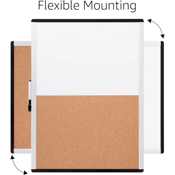 Amazon Basics Combo Magnetic Whiteboard Dry Erase BoardCork Board WhiteYellow 36 x 24Whiteyellow 17 x 23 1 pack
