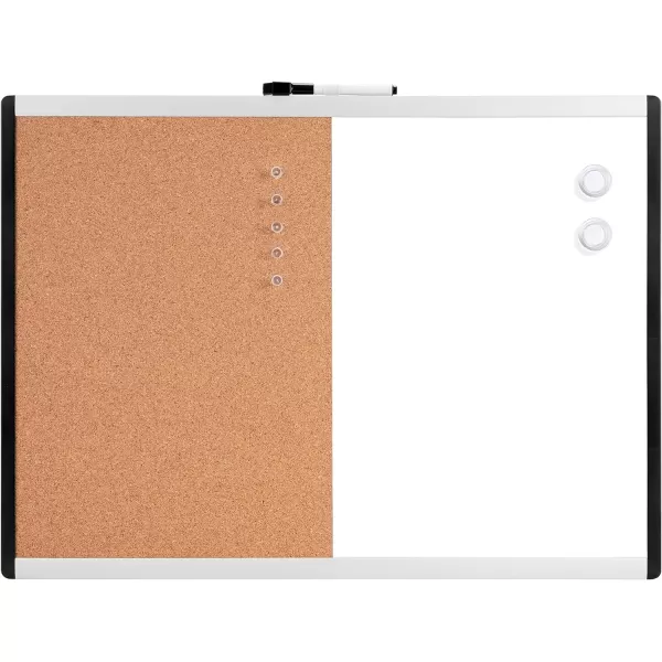 Amazon Basics Combo Magnetic Whiteboard Dry Erase BoardCork Board WhiteYellow 36 x 24Whiteyellow 17 x 23 1 pack