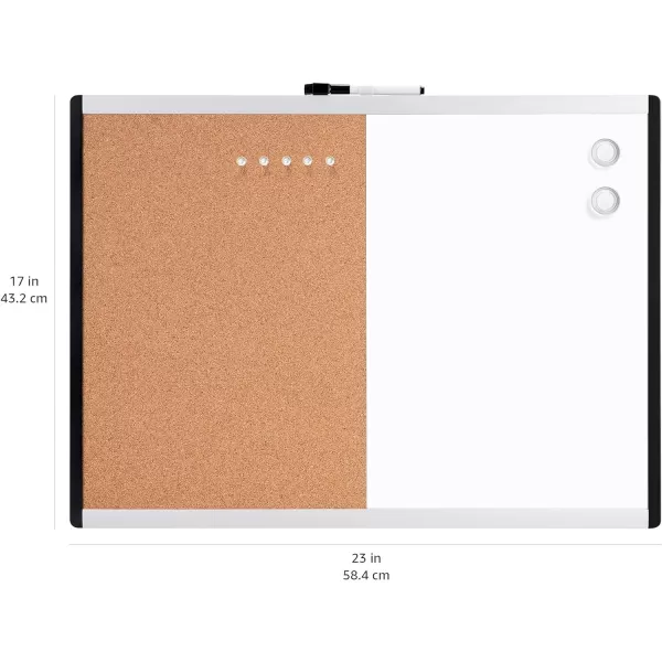 Amazon Basics Combo Magnetic Whiteboard Dry Erase BoardCork Board WhiteYellow 36 x 24Whiteyellow 17 x 23 3 pack