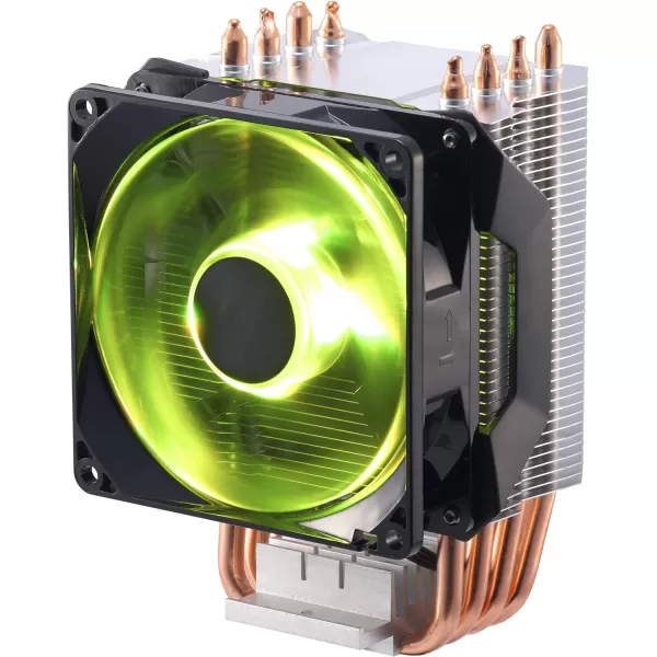Amazon Basics Computer Cooling Fan with Cooler Master Technology CPU Air Cooler 4 Heat Pipes RGB LED PWM Aluminum FinsAmazon Basics Computer Cooling Fan with Cooler Master Technology CPU Air Cooler 4 Heat Pipes RGB LED PWM Aluminum Fins
