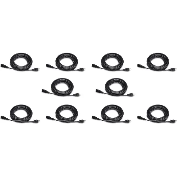 Amazon Basics Computer Monitor TV Replacement Power Cord 10 Black25 10Pack Power Cord