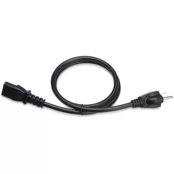 Amazon Basics Computer Monitor TV Replacement Power Cord 10 Black3 1Pack Power Cord