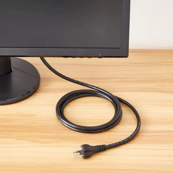 Amazon Basics Computer Monitor TV Replacement Power Cord 10 Black6 10Pack 10 Count Power Cord