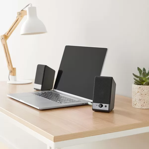 Amazon Basics Computer Speakers for Desktop or Laptop PC  USBPowered BlackUSB