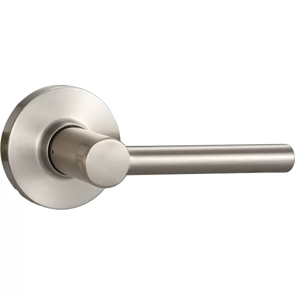 Amazon Basics Contemporary Madison Door Lever with Lock Privacy Matte BlackPassage Satin Nickel