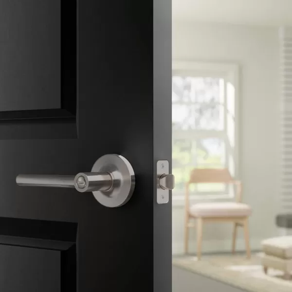 Amazon Basics Contemporary Madison Door Lever with Lock Privacy Matte BlackPrivacy 6Pack Satin Nickel