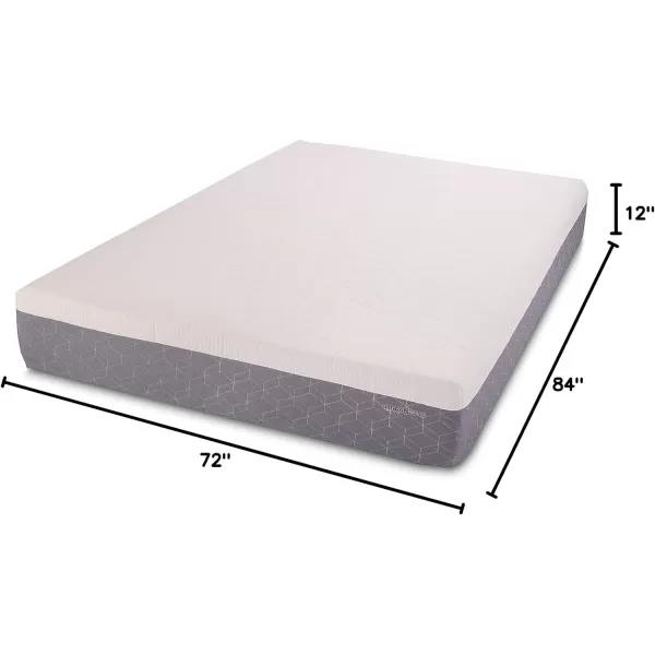 Amazon Basics Cooling Gel Memory Foam Mattress MediumFirm CertiPURUS Certified 10 inch Full Size WhiteGrayCalifornia King 12inch Memory Foam Medium Feel