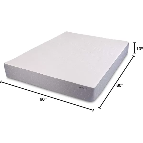 Amazon Basics Cooling Gel Memory Foam Mattress MediumFirm CertiPURUS Certified 10 inch Full Size WhiteGrayQueen 10inch Memory Foam Medium Feel