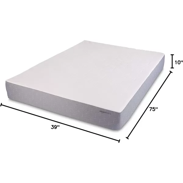Amazon Basics Cooling Gel Memory Foam Mattress MediumFirm CertiPURUS Certified 10 inch Full Size WhiteGrayTwin 10inch Memory Foam Medium Feel