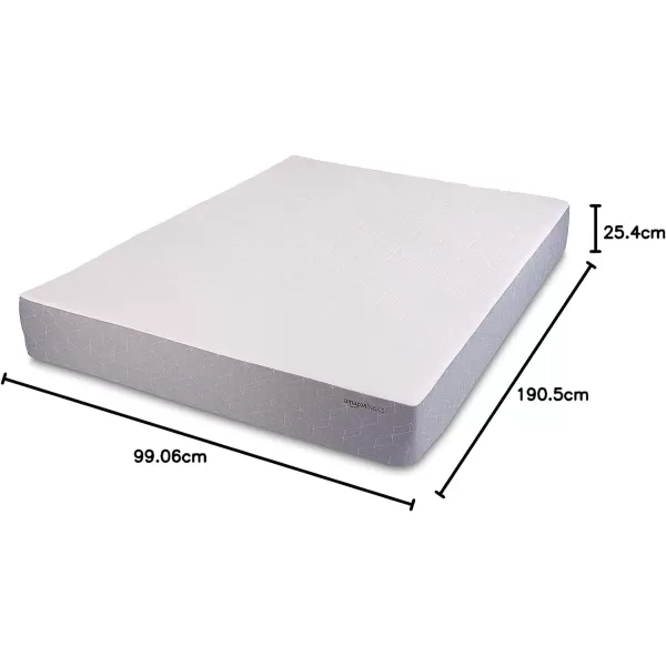 Amazon Basics Cooling Gel Memory Foam Mattress MediumFirm CertiPURUS Certified 10 inch Full Size WhiteGrayTwin 10inch Memory Foam Medium Feel