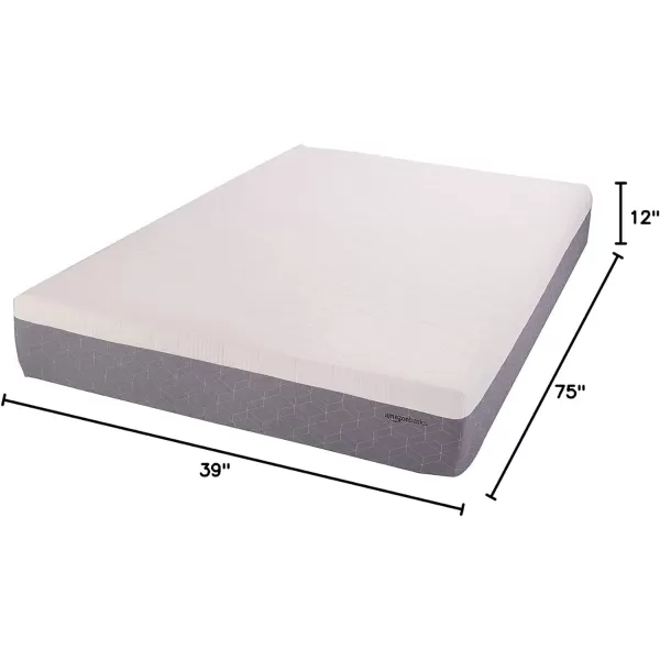 Amazon Basics Cooling Gel Memory Foam Mattress MediumFirm CertiPURUS Certified 10 inch Full Size WhiteGrayTwin 12inch Memory Foam Medium Feel