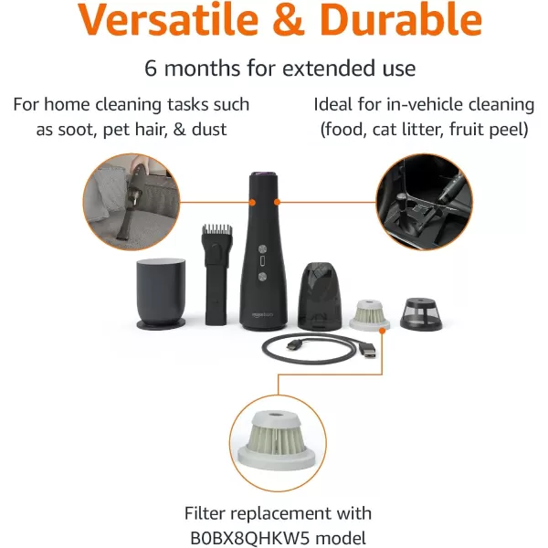 Amazon Basics Cordless Handheld Vacuum USB Chargeable BlackAmazon Basics Cordless Handheld Vacuum USB Chargeable Black