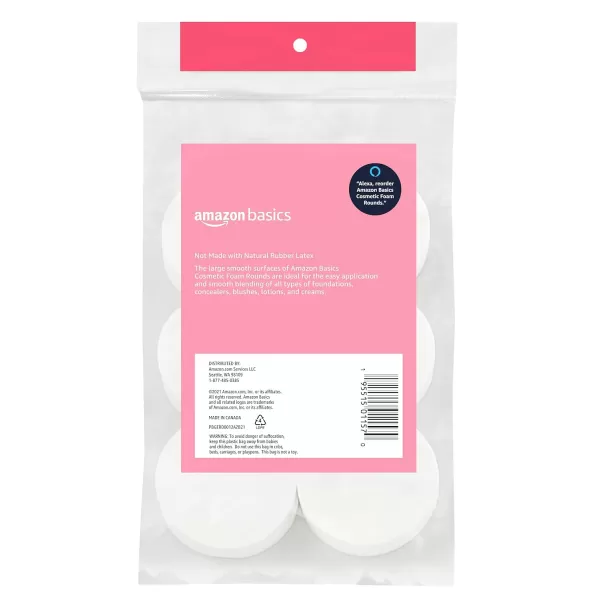 Amazon Basics Cosmetic Foam Rounds 72 Count 6 Packs of 12 White Previously Solimo12 Count Pack of 6