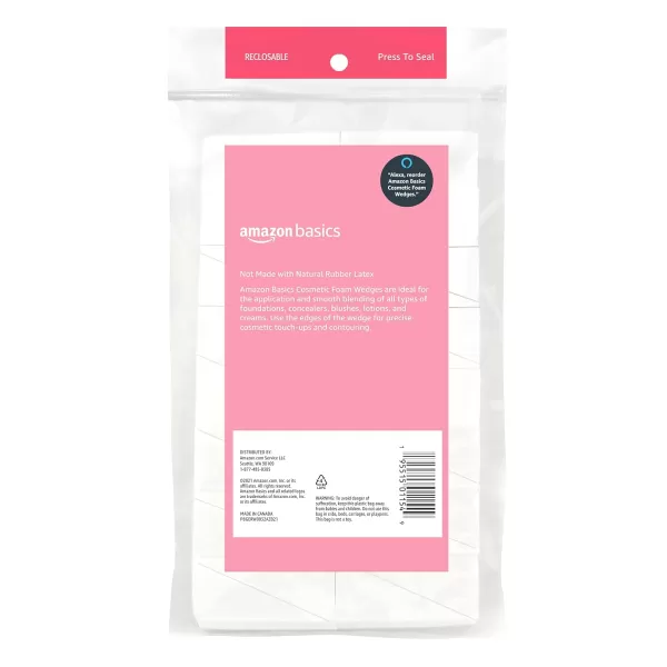 Amazon Basics Cosmetic Foam Wedges 192 Count 6 Packs of 32 White Previously Solimo32 Count Pack of 6