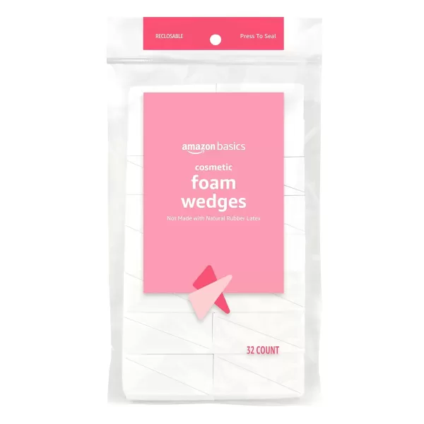 Amazon Basics Cosmetic Foam Wedges 192 Count 6 Packs of 32 White Previously Solimo32 Count Pack of 6