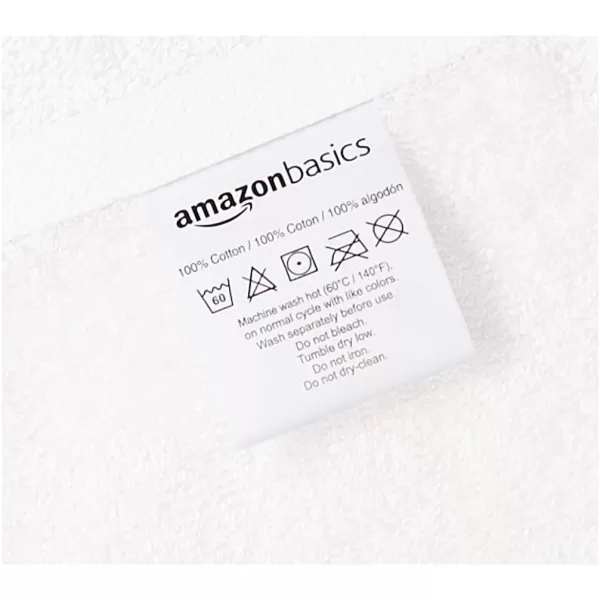 Amazon Basics Cotton Hand Towel 12Pack Gray 16 x 26White Pack of 12