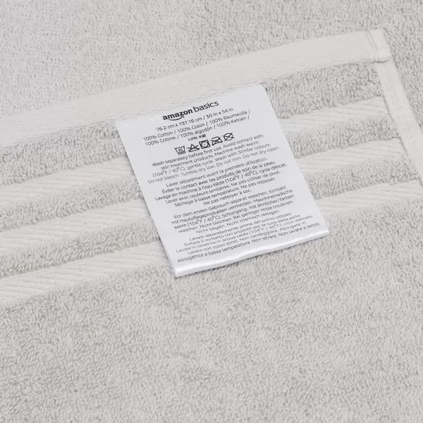 Amazon Basics Cotton Hand Towels Made with 30 Recycled Cotton Content  6Pack Light GrayLight Grey 6Piece Set