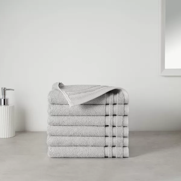 Amazon Basics Cotton Hand Towels Made with 30 Recycled Cotton Content  6Pack Light GrayLight Grey Hand Towel Pack of 6