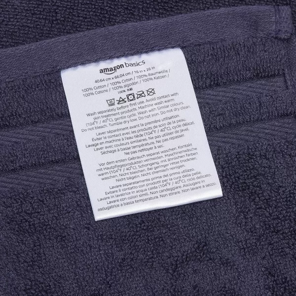 Amazon Basics Cotton Hand Towels Made with 30 Recycled Cotton Content  6Pack Light GrayMidnight Blue Hand Towel Pack of 6