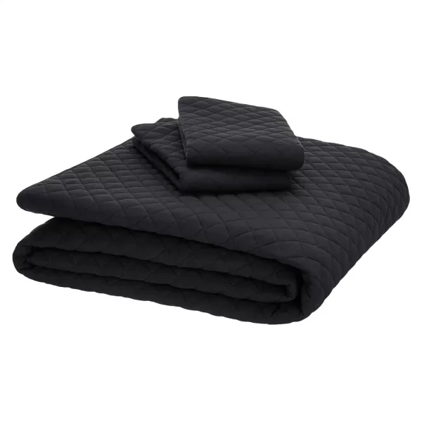 Amazon Basics Cotton Jersey 4Piece Bed Sheet Set King Oatmeal SolidBlack King Quilt Set