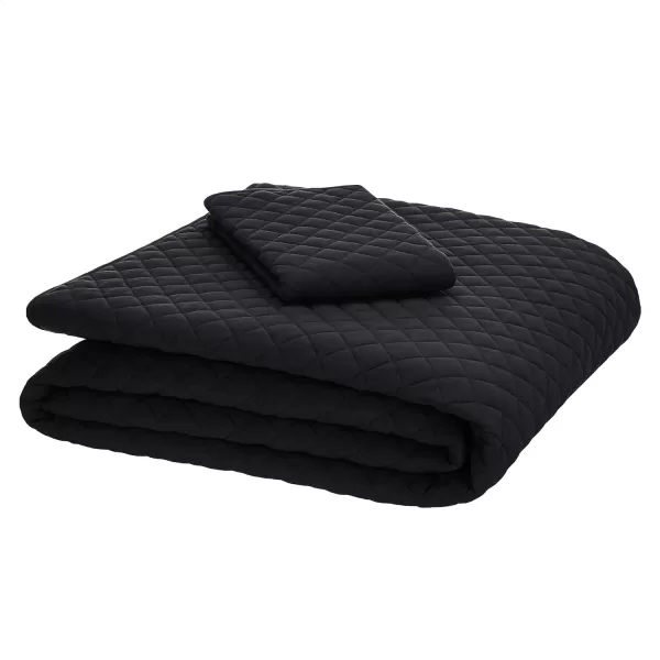 Amazon Basics Cotton Jersey 4Piece Bed Sheet Set King Oatmeal SolidBlack TwinTwin XL Quilt Set