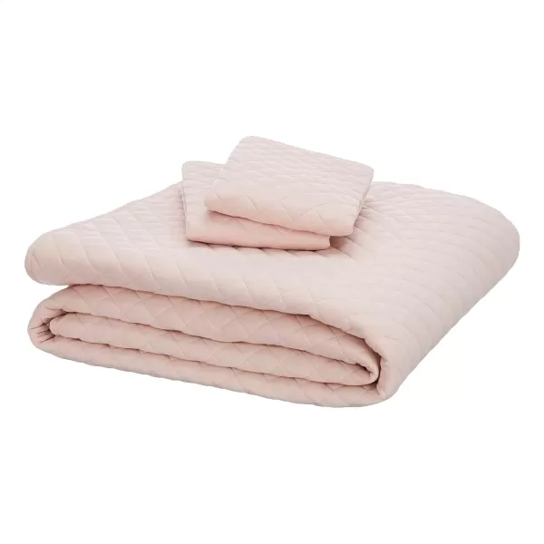 Amazon Basics Cotton Jersey 4Piece Bed Sheet Set King Oatmeal SolidBlush FullQueen Quilt Set