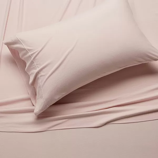 Amazon Basics Cotton Jersey 4Piece Bed Sheet Set King Oatmeal SolidBlush Twin Sheet Set