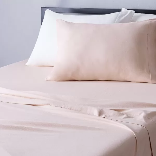 Amazon Basics Cotton Jersey 4Piece Bed Sheet Set King Oatmeal SolidBlush Twin Sheet Set