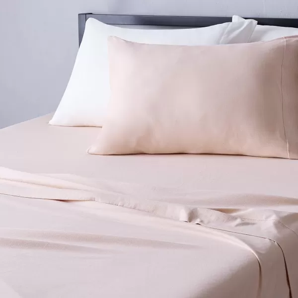 Amazon Basics Cotton Jersey 4Piece Bed Sheet Set King Oatmeal SolidBlush Twin XL Sheet Set