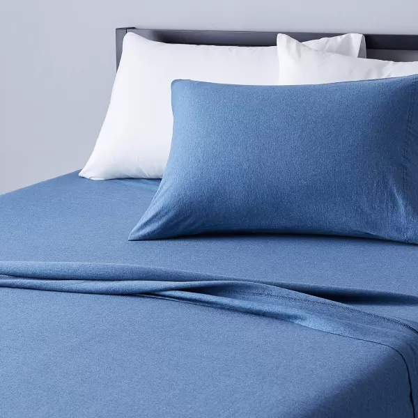 Amazon Basics Cotton Jersey 4Piece Bed Sheet Set King Oatmeal SolidChambray Twin Sheet Set