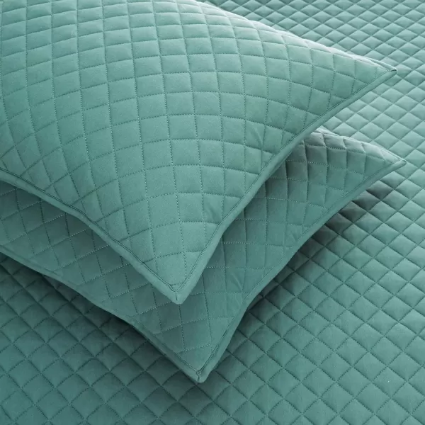 Amazon Basics Cotton Jersey 4Piece Bed Sheet Set King Oatmeal SolidDark Green King Quilt Set