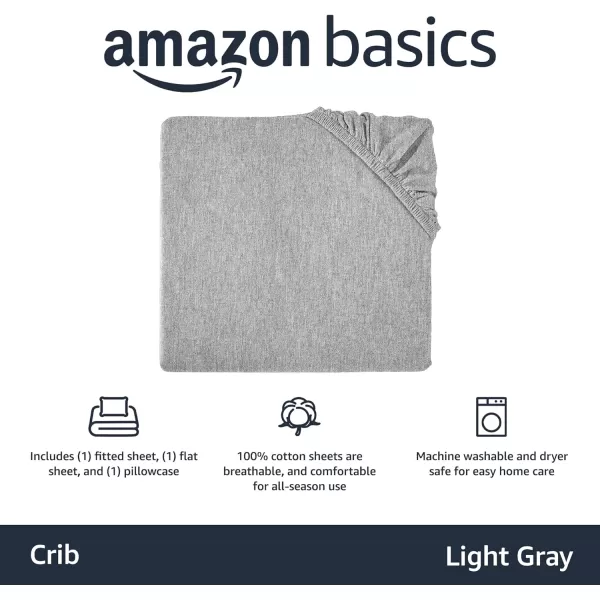 Amazon Basics Cotton Jersey 4Piece Bed Sheet Set King Oatmeal SolidLight Gray Queen Pack of 4 Sheet Set