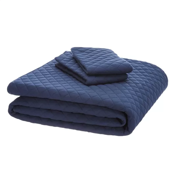 Amazon Basics Cotton Jersey 4Piece Bed Sheet Set King Oatmeal SolidNavy Blue King Quilt Set