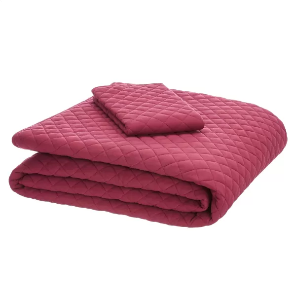 Amazon Basics Cotton Jersey 4Piece Bed Sheet Set King Oatmeal SolidRed Twin Quilt Set
