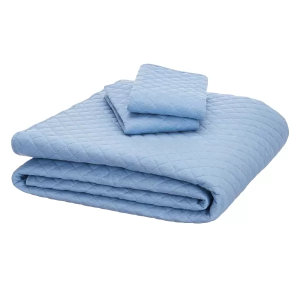 Amazon Basics Cotton Jersey 4Piece Bed Sheet Set King Oatmeal SolidSky Blue King Quilt Set